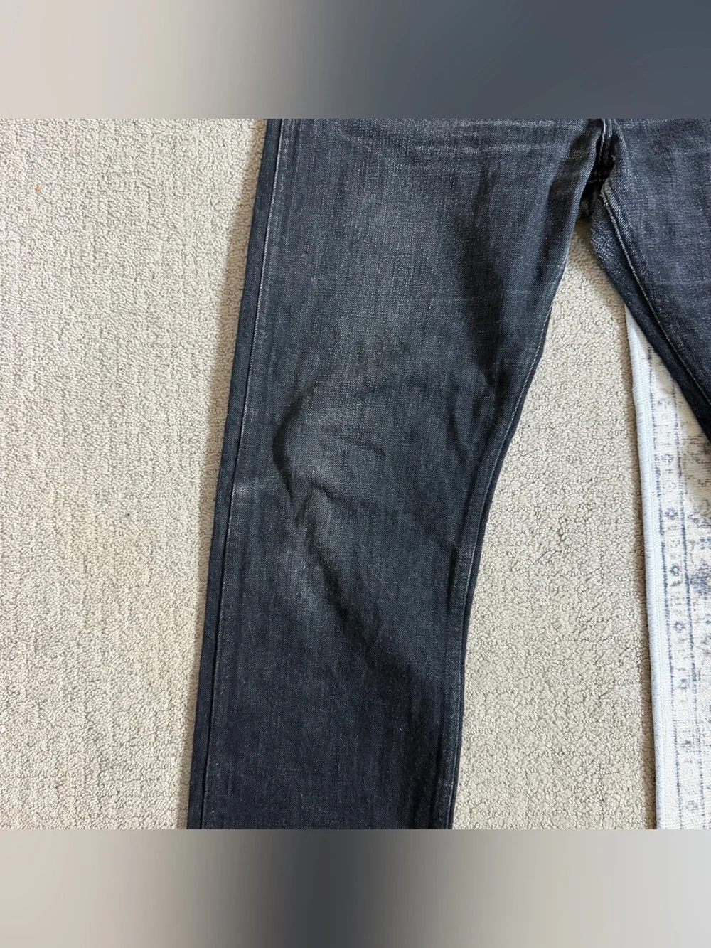 Freenote Cloth Mens Wilkes Western Cut Japanese Selvedge Denim Jeans Sz 35 Black